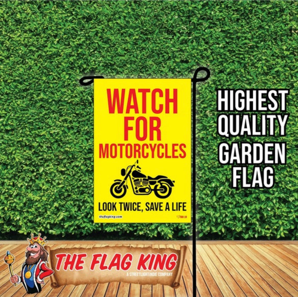 Watch for Motorcycles Garden Flag